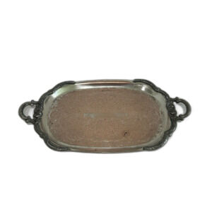 Vintage Castle Silver Plated Floral & Scroll 7” main body serving tray.